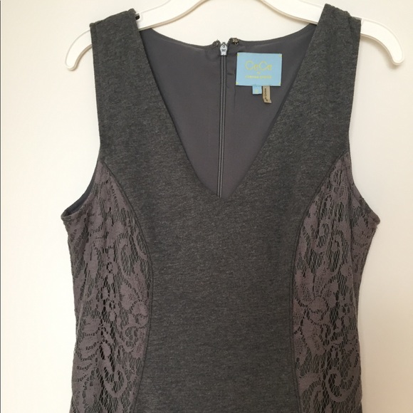 CeCe gray cotton and lace dress size 2 - Picture 1 of 3